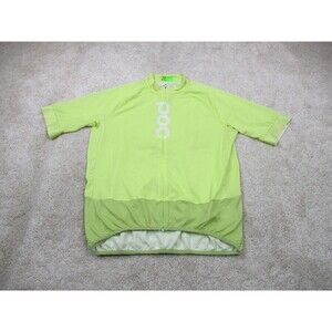POC Essential Road Logo Cycling Jersey Mens XL Lemon Calcite Green Yellow Biking